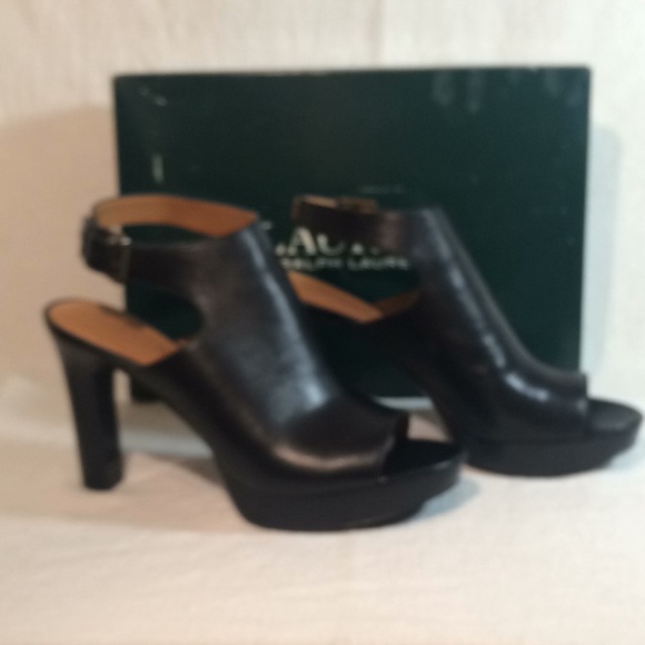 SOLD  NWT Ralph Lauren Sairah Learher Heels - Picture 3 of 8